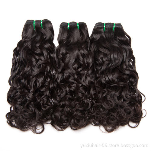 Water Wave Brazilian Virgin Remy Hair Extension Wavy Hair 3 Bundles With Closure Cuticle Aligned Hair No Shedding